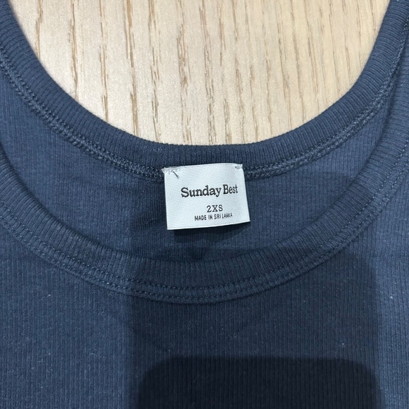 Sunday Best - Navy Ribbed Tank Top - Picture 3 of 3